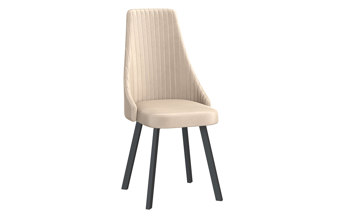 Стул Лион велюр конфетти крем/Цвет металл черный